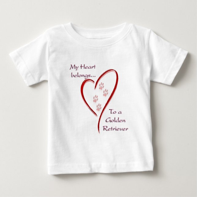 Golden Retriever Heart Belongs Baby T-shirt (Vorderseite)