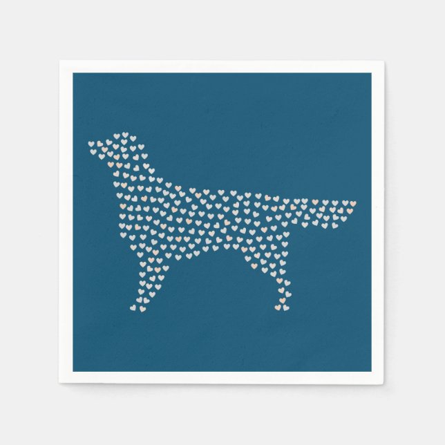 Golden Retriever Hearts Serviette (Vorderseite)