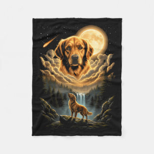 Golden Retriever heult zum Mond lustiger Hund Fleecedecke