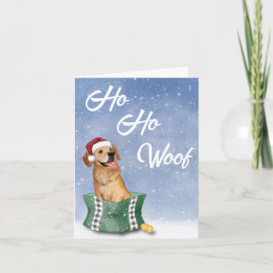 Golden Retriever Ho Woof Weihnachtskarte Karte