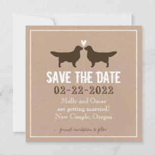 Golden Retriever Hochzeit Termin vormerken Einladung