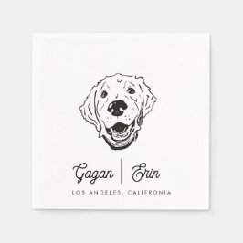 Golden Retriever Hochzeitcocktail Serviette