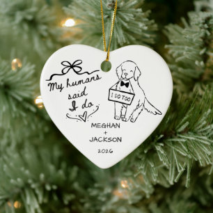 Golden Retriever Hochzeitsornament Keramik Ornament