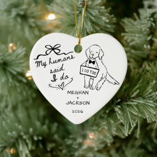Golden Retriever Hochzeitsornament Keramik Ornament