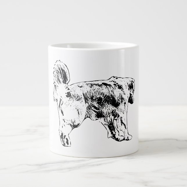 Golden Retriever Holiday Brew Jumbo-Tasse (Vorderseite)