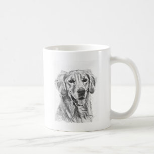 Golden retriever-Holzkohlen-Skizze Tasse