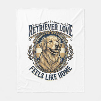 Golden Retriever Home Comfort Vintage Gravur Do Fleecedecke