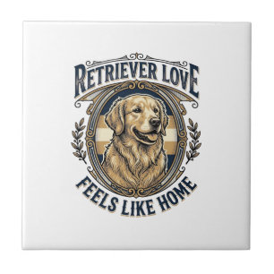 Golden Retriever Home Comfort Vintage Gravur Do Fliese