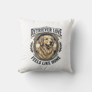 Golden Retriever Home Comfort Vintage Gravur Do Kissen