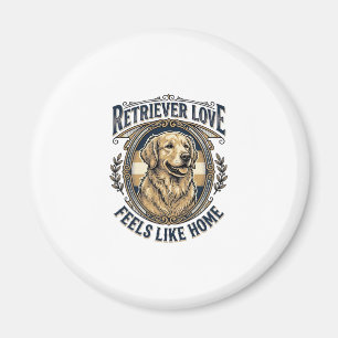 Golden Retriever Home Comfort Vintage Gravur Do Magnet
