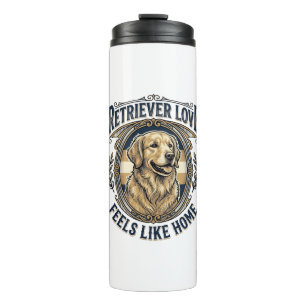 Golden Retriever Home Comfort Vintage Gravur Do Thermosbecher