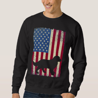 Golden Retriever Hund American Flag Funny Dog Sweatshirt