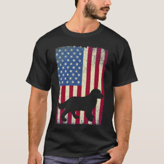 Golden Retriever Hund American Flag Funny Dog T-Shirt