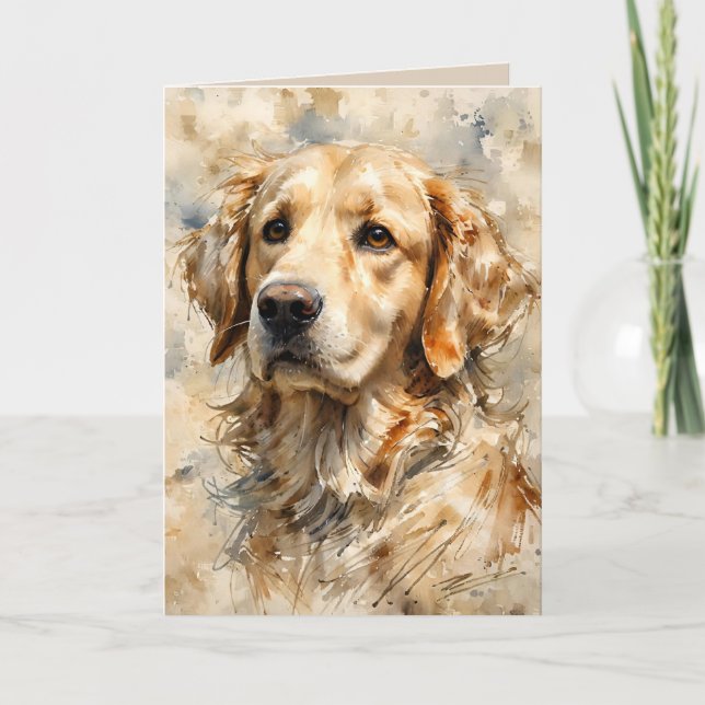 Golden Retriever Hund Art Design Karte (Vorderseite)