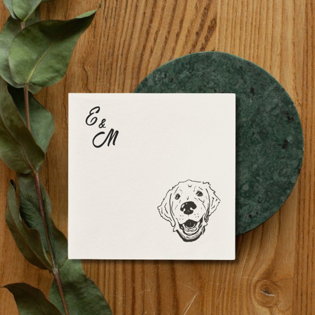 Golden Retriever Hund auf Wedding Cocktail Napkin Serviette (Von Creator hochgeladen)
