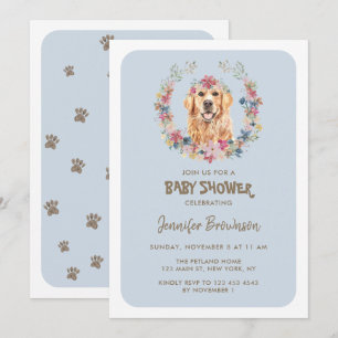 Golden Retriever Hund Baby Shower Einladung