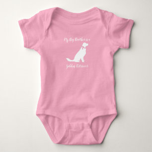 Golden Retriever Hund Baby Shower Pink Strampler