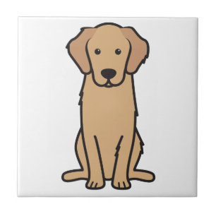 Golden Retriever Hund Cartoon Fliese