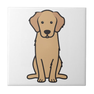 Golden Retriever Hund Cartoon Fliese