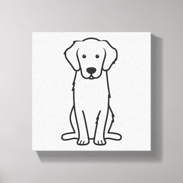 Golden Retriever Hund Cartoon Leinwanddruck (Vorderseite)
