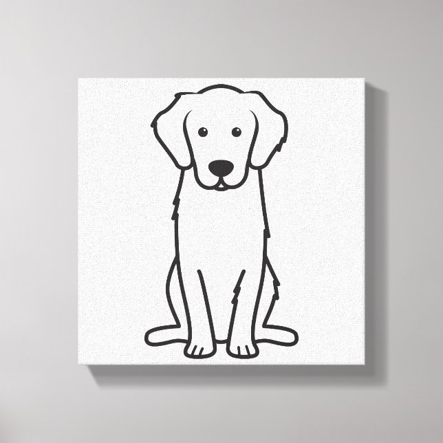 Golden Retriever Hund Cartoon Leinwanddruck (Vorderseite)