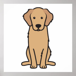 Golden Retriever Hund Cartoon Poster