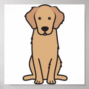 Golden Retriever Hund Cartoon Poster