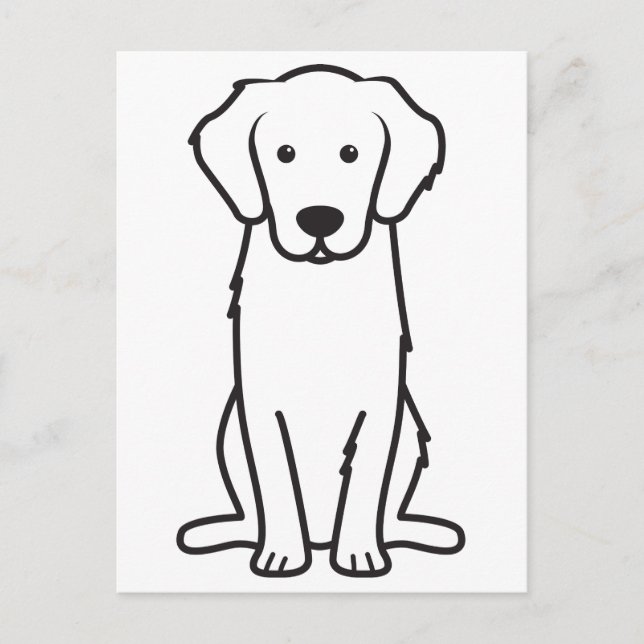 Golden Retriever Hund Cartoon Postkarte (Vorderseite)