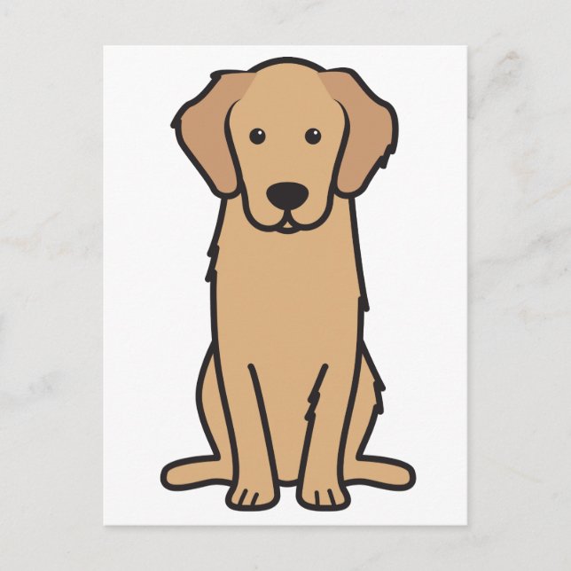 Golden Retriever Hund Cartoon Postkarte (Vorderseite)