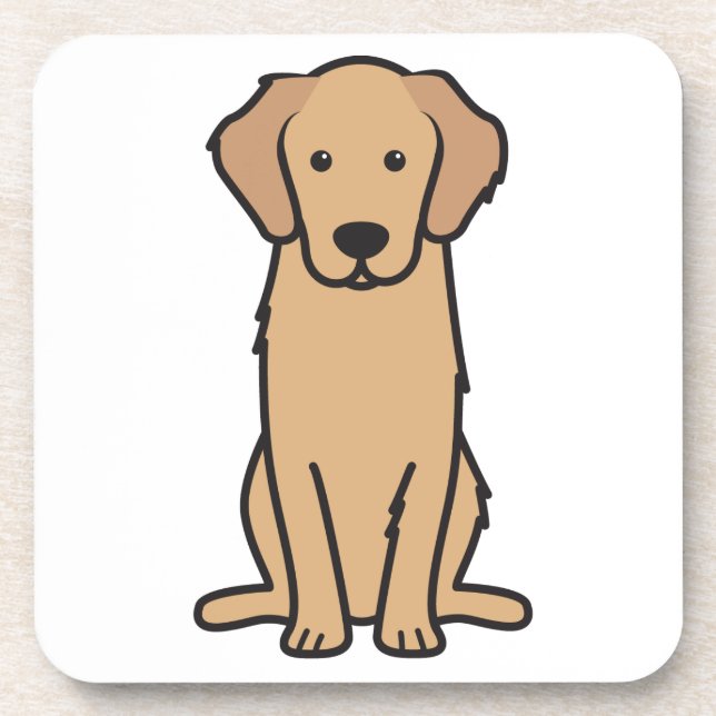 Golden Retriever Hund Cartoon Untersetzer (Vorderseite)