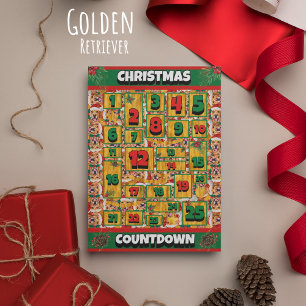 Golden Retriever Hund Countdown Weihnachten Advent