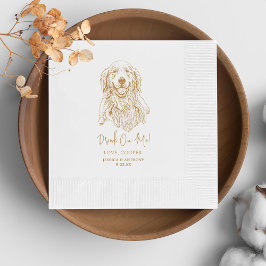 Golden Retriever Hund Custom Hand Zeichnend Hochze Serviette