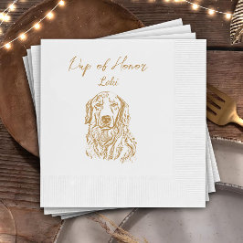 Golden Retriever Hund Custom Hand Zeichnend Hochze Serviette