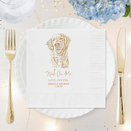 Golden Retriever Hund Custom Hand Zeichnend Hochze Serviette