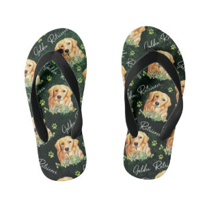Golden Retriever Hund, Eukalyptus Blätter, Paw Pr Kinderbadesandalen