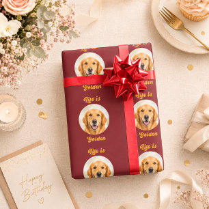 Golden Retriever Hund Foto Das Leben ist golden Geschenkpapier