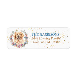 Golden Retriever Hund Frühlingsblumen Kranz