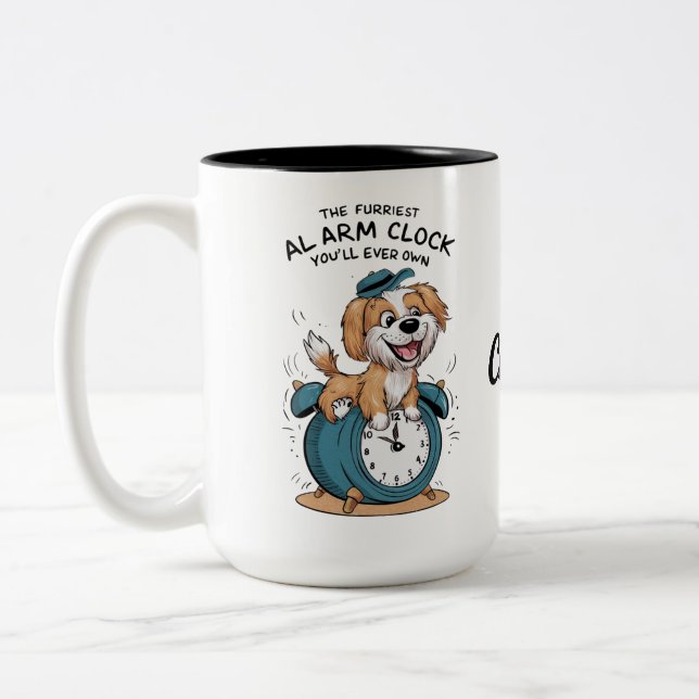 Golden Retriever Hund Funny Alarm Clock Zweifarbige Tasse (Links)