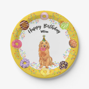 Golden Retriever Hund Geburtstagspartei Papierplat Pappteller