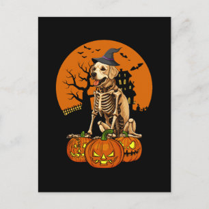 Golden Retriever Hund Halloween Feiertagspostkarte