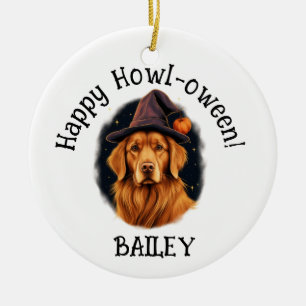Golden Retriever Hund Halloween Keramik Ornament