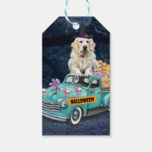Golden Retriever Hund Halloween LKW Beängstigende  Geschenkanhänger