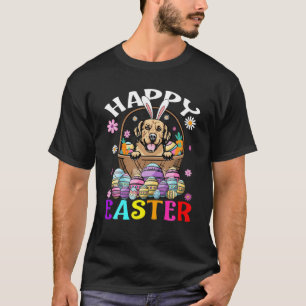 Golden Retriever Hund Happy Oster Bunny Egs Easte T-Shirt
