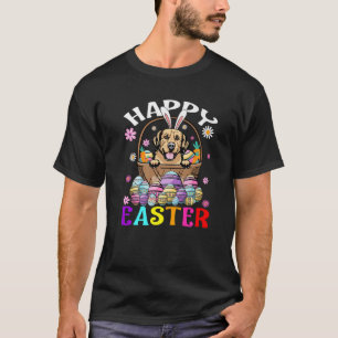 Golden Retriever Hund Happy Oster Bunny Egs Easte T-Shirt