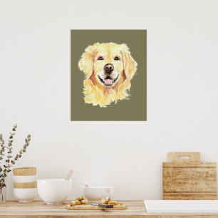 Golden Retriever Hund Haustier Tier Kunst Poster