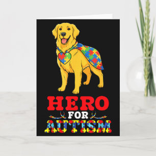 Golden Retriever Hund Held Für Autismusrisiko Sup Karte