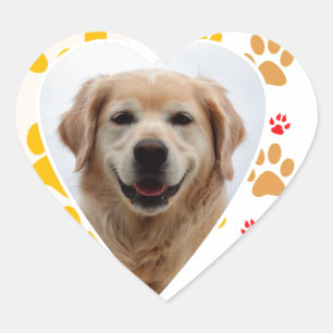 Golden Retriever Hund Herz Paws Print Herz-Aufkleber