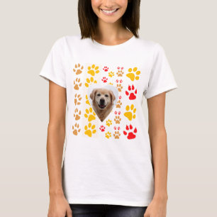 Golden Retriever Hund Herz Paws Print T-Shirt