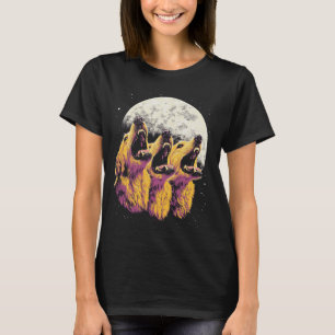 Golden Retriever Hund heult den Mond an T-Shirt