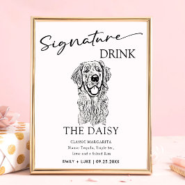 Golden Retriever Hund Hochzeit Signature Drink Zei Poster